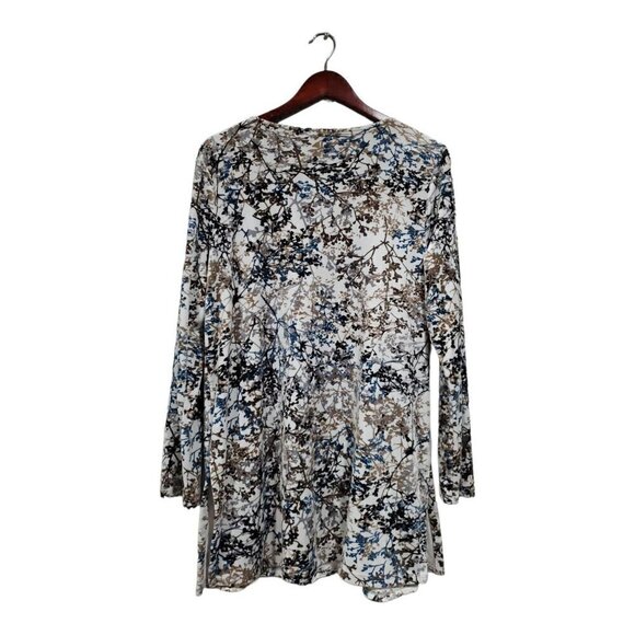 Pure Jill J. Jill Women’s Size M Zinc Calm Vines Floral Velour Velvet Tunic Top - Picture 3 of 15